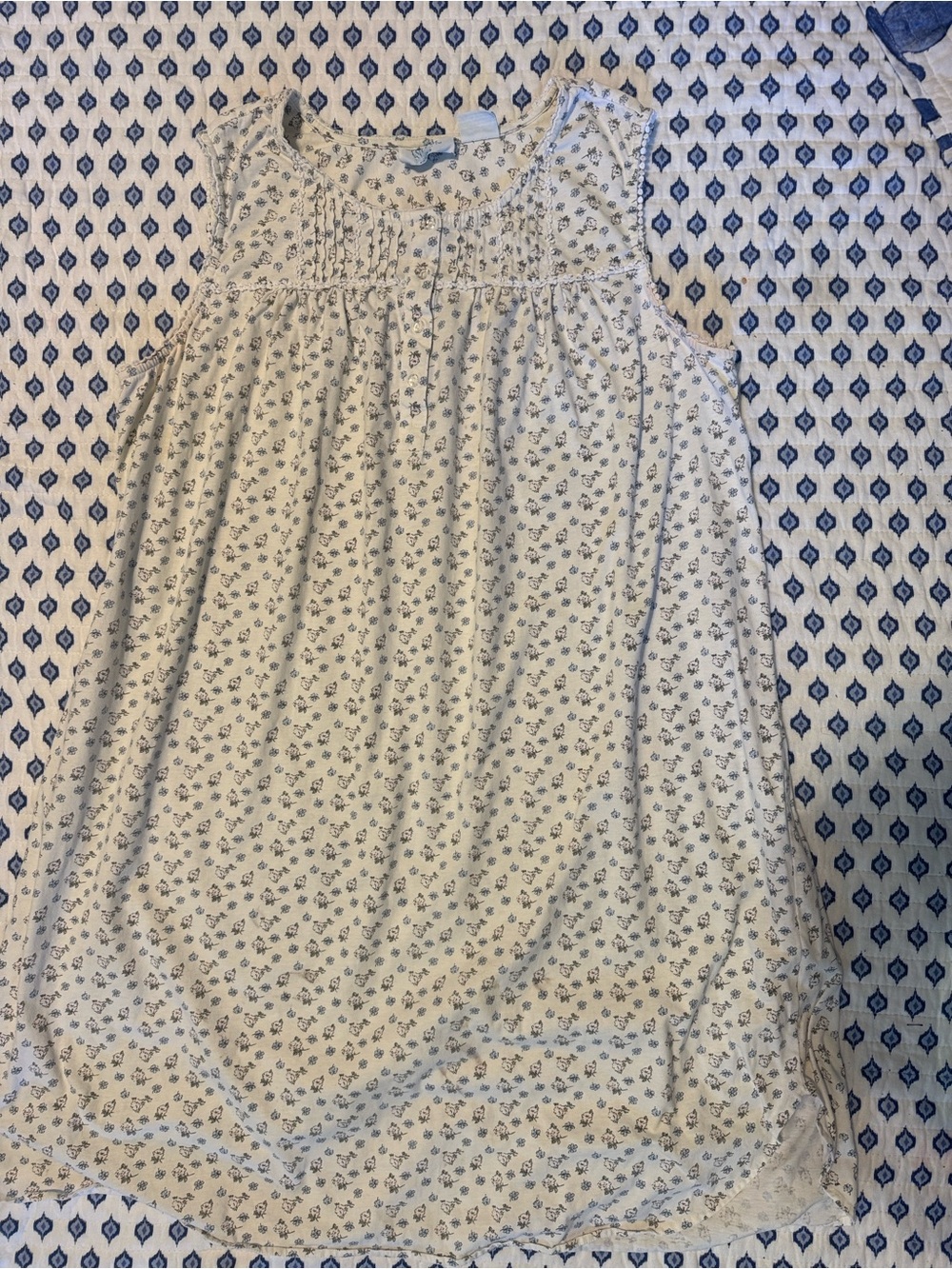 Vintage Ashley Taylor Cream Sleeveless Floral Chemise